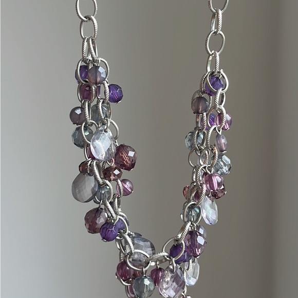 Steinmark necklace with purple crystals for elegant outfit. - Picture 3 of 4